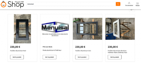 Boutique en ligne MENUISAL fabricant menuiserie aluminium à Lys-Lez-Lannoy (59)