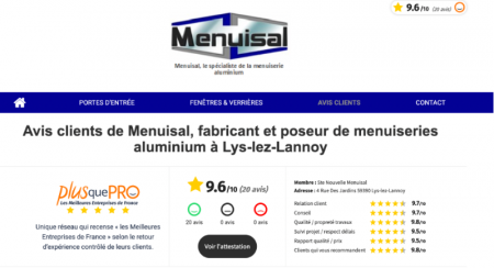 AVIS CERTIFIES - MENUISAL FABRIQUANT POSEUR DE MENUISERIE ALUMINIUM PRÈS DE LILLE 